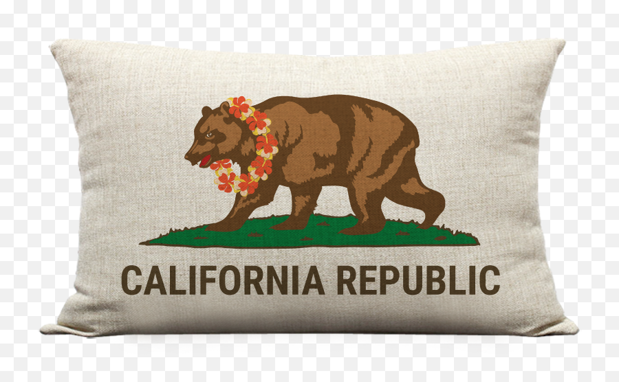 California Bear With Lei Pillow - Decorative Png,Holiday Icon Chrome Stocking Holder