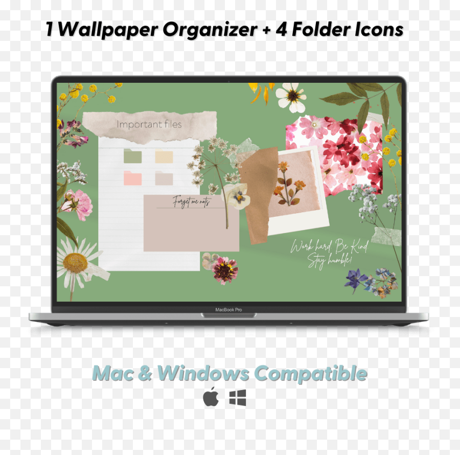 Pressed Flowers Wallpaper Organizer Folders Kit - Aesthetic101 Png,Girl 6 Folder Icon
