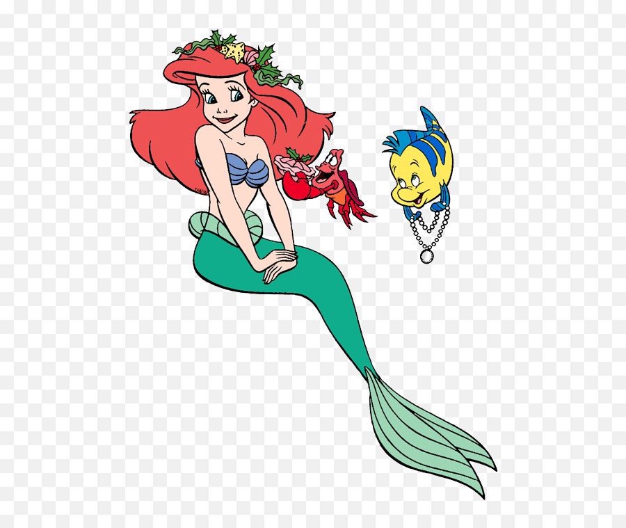 Wreath Ariel - Sebastian Clipart Full Size Clipart Little Mermaid Clipart Png,Flounder Png