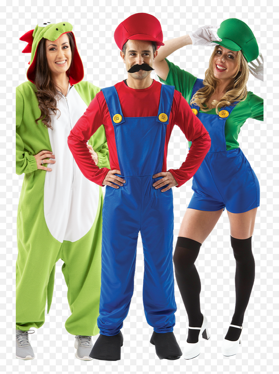 Super Mario Group Costume - Fancy Dress Womens Png,Luigi Hat Png