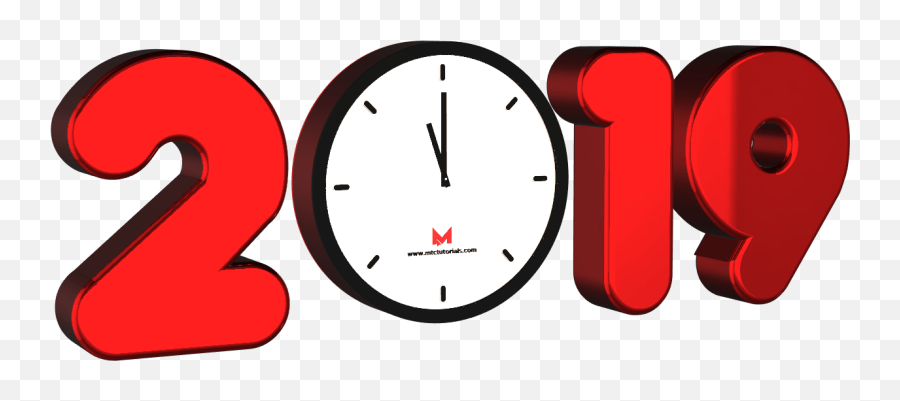 Happy New Year 2020 Free Png With Clock Download Mtc - Quartz Clock,Happy New Year 2019 Png