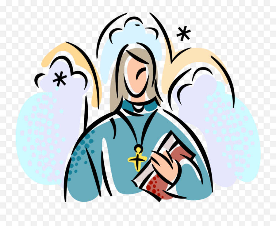 Female Priest Or Minister With Holy Bible - Vector Image Png,Bible Vector Png