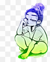 Sad Girl Png - Cute Drawings Of Girls,Sad Girl Png