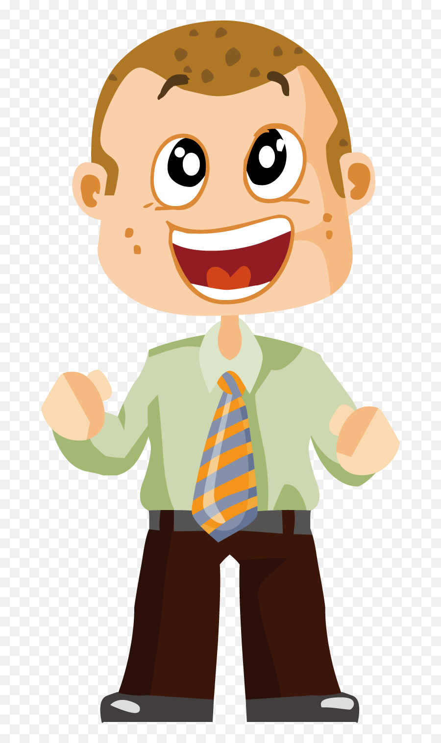 Computer File Man Transprent Png - Excited Man Cartoon,Excited Png