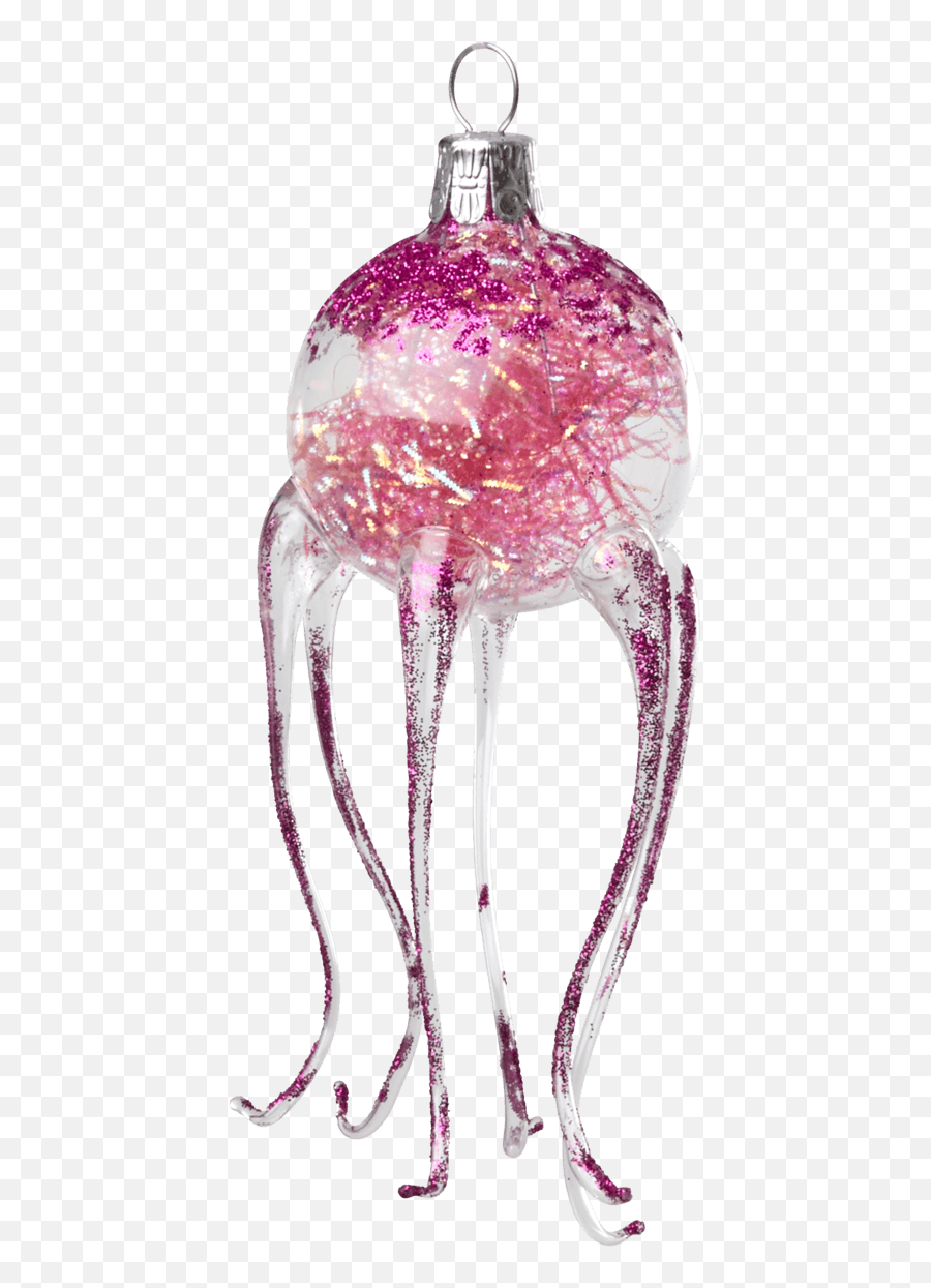 Jelly Fish Glass Christmas Ornament - Purple Glitter Mouthblown Sketch Png,Purple Glitter Png