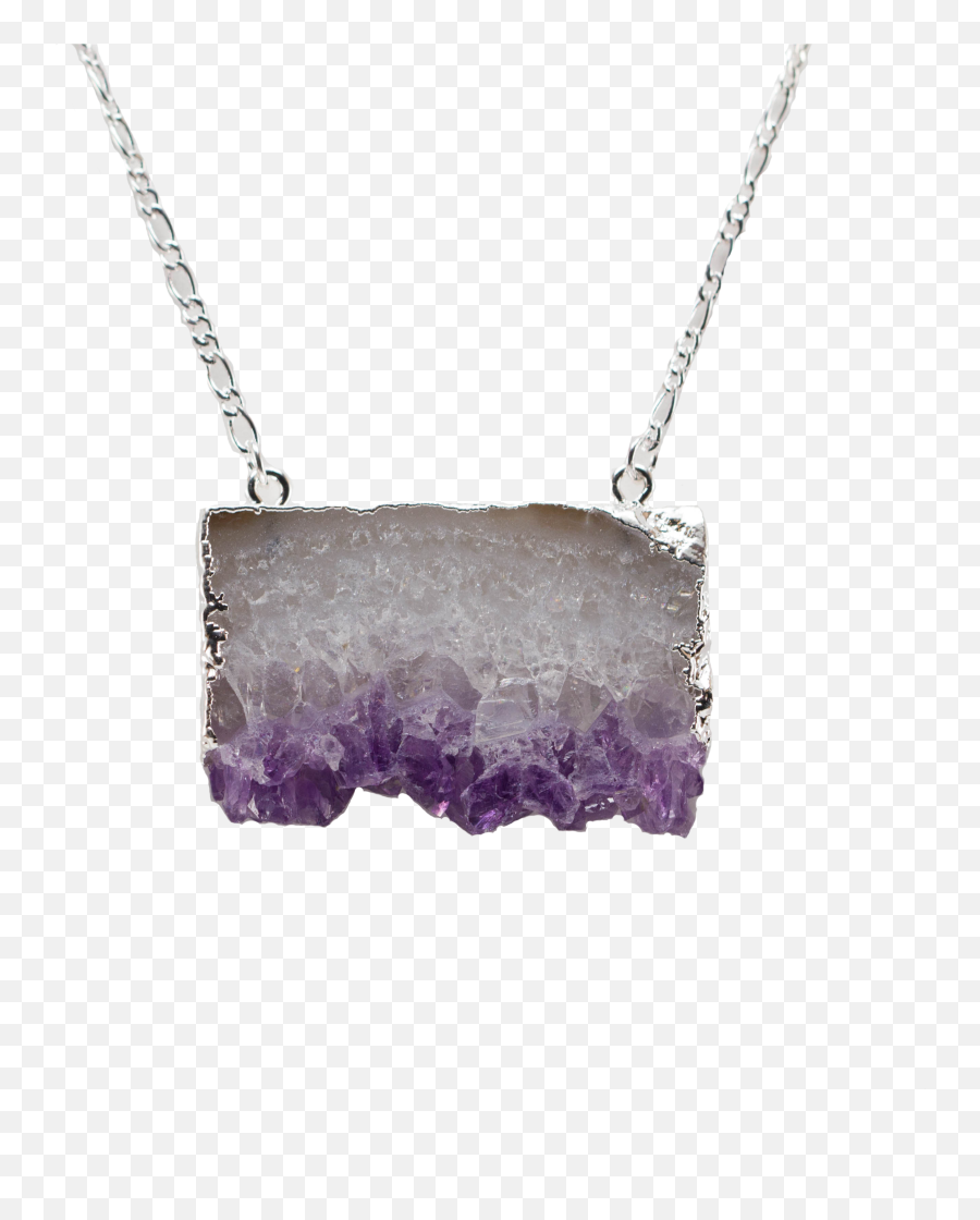 Amethyst Horizontal Slice Necklace U2013 Natureu0027s Decorations - Necklace Png,Necklace Transparent