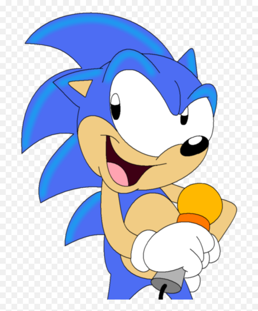 Sonic Holding Mic - Cartoon Png,Sonic Running Png