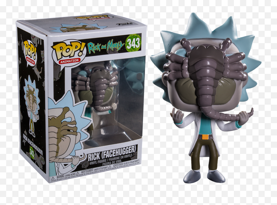 Funko Pop Rick And Morty - Rick With Facehugger 343 Funko Pop Mr Meeseeks Png,Pickle Rick Face Png