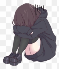 Anime Cute - Sad Anime Girl Chibi Png,Anime Girl Sitting Png