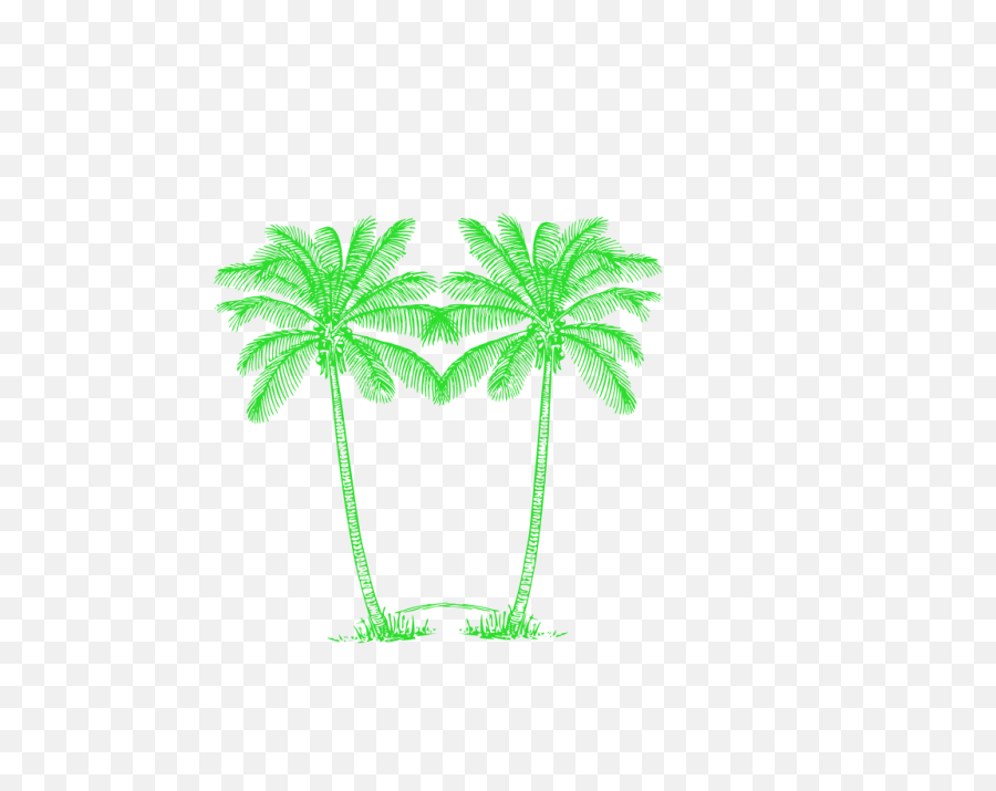 Palm Tree Clipart Double - Green Palm Tree Png Transparent,Palmtree Png