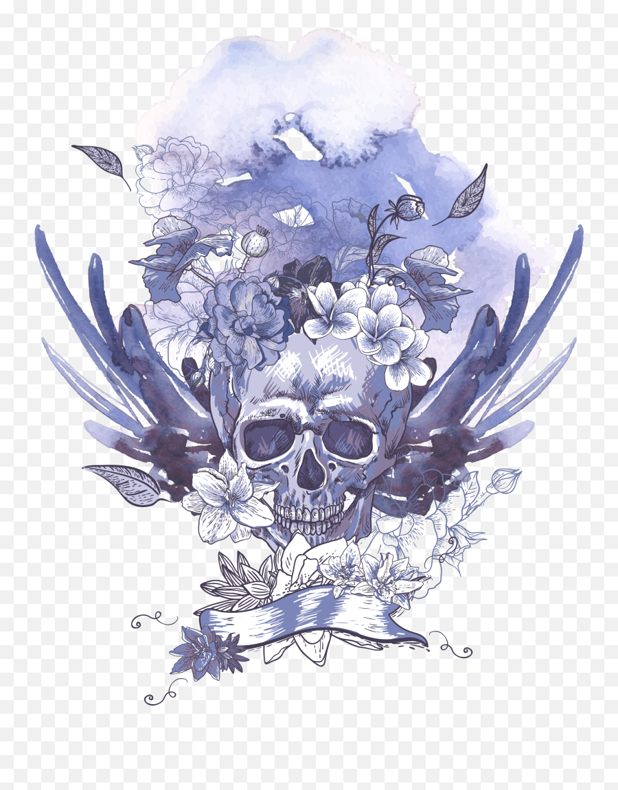 Download Blue Skull Light Royalty - Free Human Pattern Royalty Free Artwork Skull Png,Human Skull Png