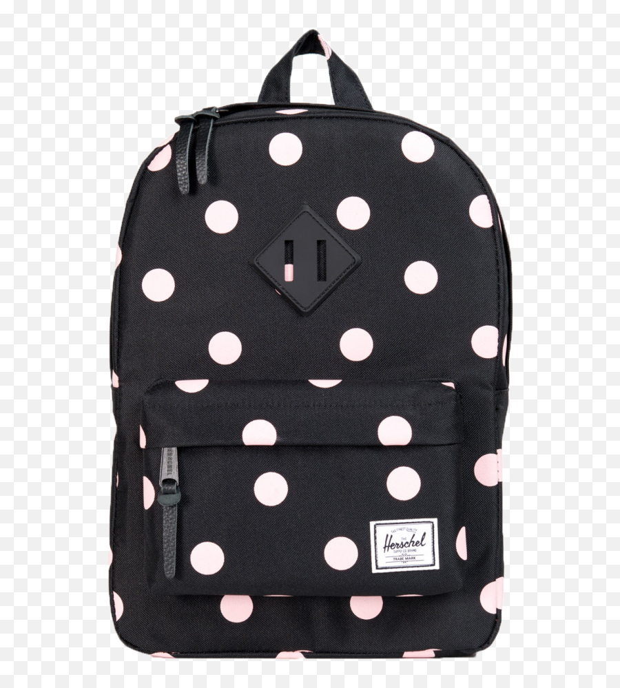 Hershel Youth Heritage Backpack Black Png White Polka Dots