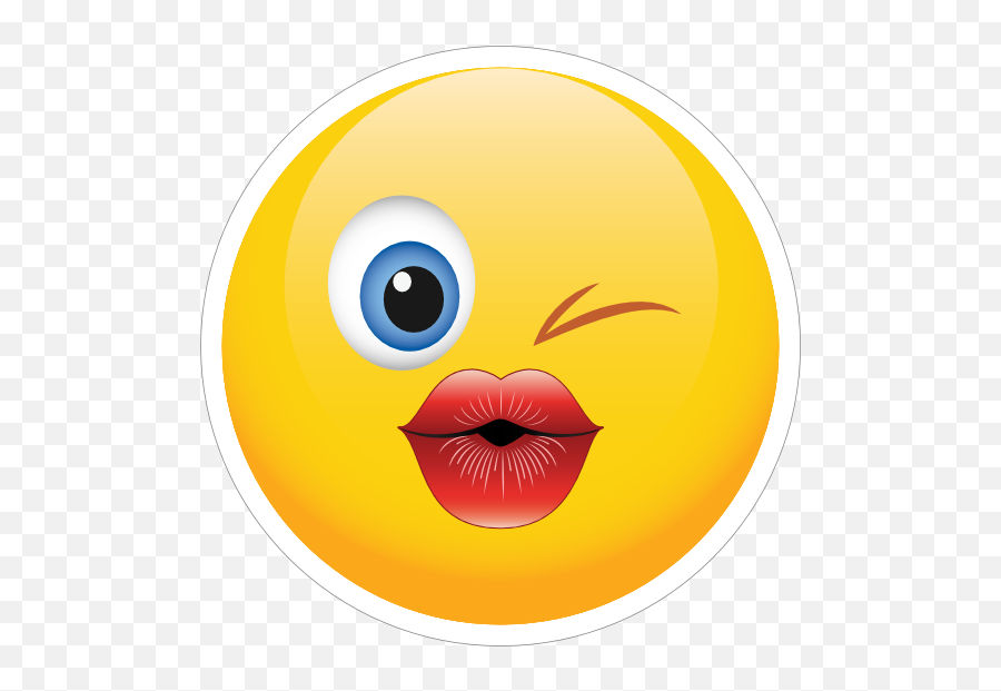 Cute Blowing A Kiss Emoji Sticker - Smiley Png,Kissing Emoji Png