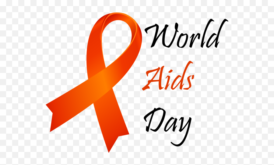 World Aids Day Text Font Logo For Red Ribbon - Calligraphy Png,Red Blue Ribbon Logo