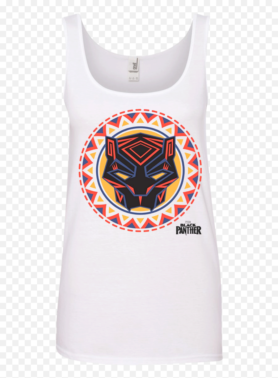 Marvel Black Panther Movie Geometric Pattern Mask T Shirt - Intolive Logo Black And White Png,Black Panther Mask Png