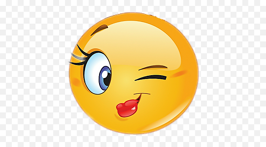 Emoji Wink Flirty Sticker - Flirty Wink Eye Emoji Png,Wink Emoji Png