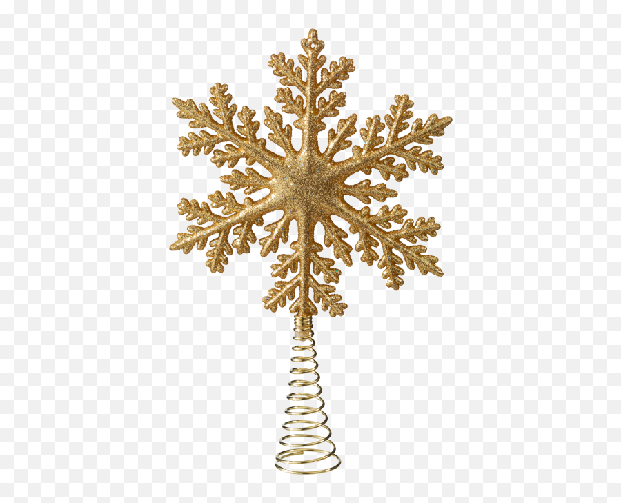 Transparent Christmas Tree Topper Png Gold Snowflakes