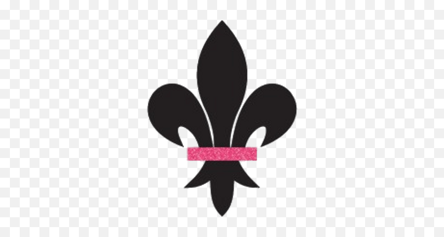 Black Fleur De Lis With Pink Detail - Png Pink Fleur De Li,Fleur De Lis Png