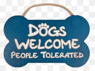 Bone Sign With Rope - Dogs Welcome Big png