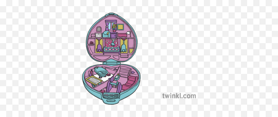 Open Polly Pocket Illustration - Twinkl Casa Ilustracion Polly Pocket Png,Pocket Png