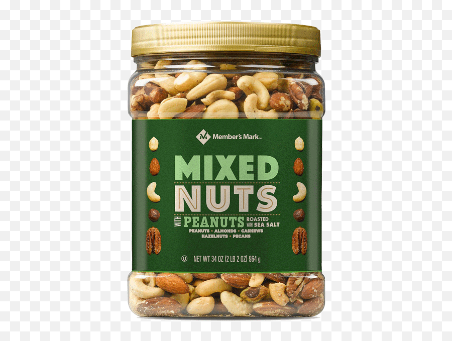 Memberu0027s Mark Roasted And Salted Mixed Nuts With Peanuts 34 Oz Png