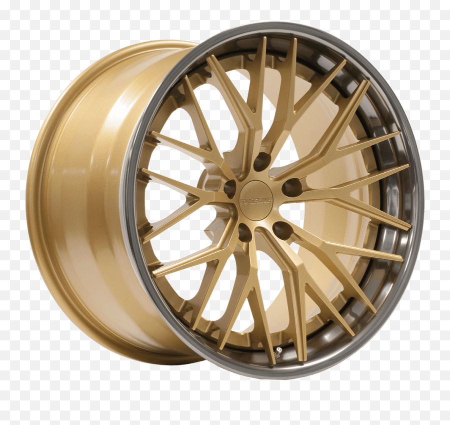 Forgeline Al303 Satin Race Gold Center And Transparent Smoke - Rim Png,Gold Smoke Png