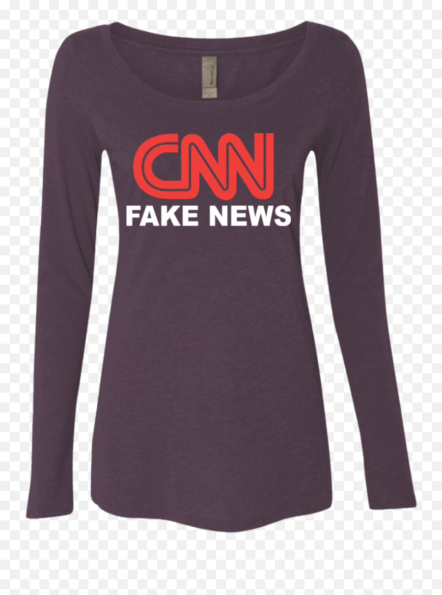 Cnn Fake News Ladies Triblend Scoop - Long Sleeve Png,Cnn Fake News Logo