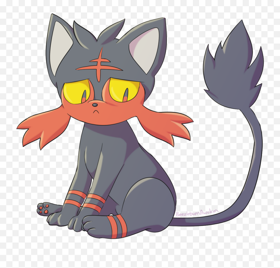 Sad Litten - Pokemon Sun And Moon Litten Sad Png,Litten Png