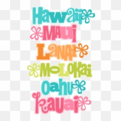 Tropical Flowers Svg Scrapbook Cut - Hawaiian Font In Word png