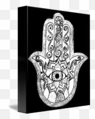 Monochrome Hamsa By Jimerea Koch - Decorative Png,Hamsa Png