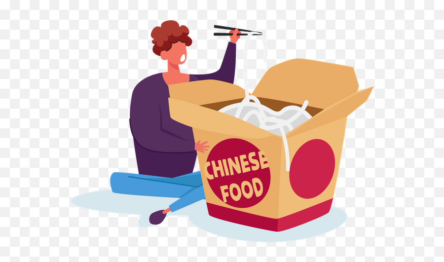 Chinese Food Icon - Download In Colored Outline Style Fast Food Png,Chinese Take Out Icon