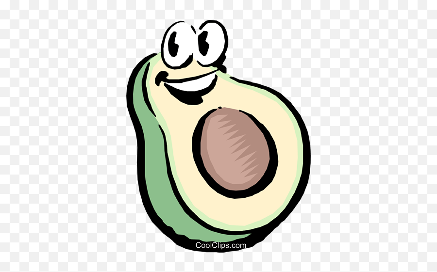 Cartoon Avocado Royalty Free Vector Clip Art Illustration - Avocado With A Face Png,Avocado Transparent Background