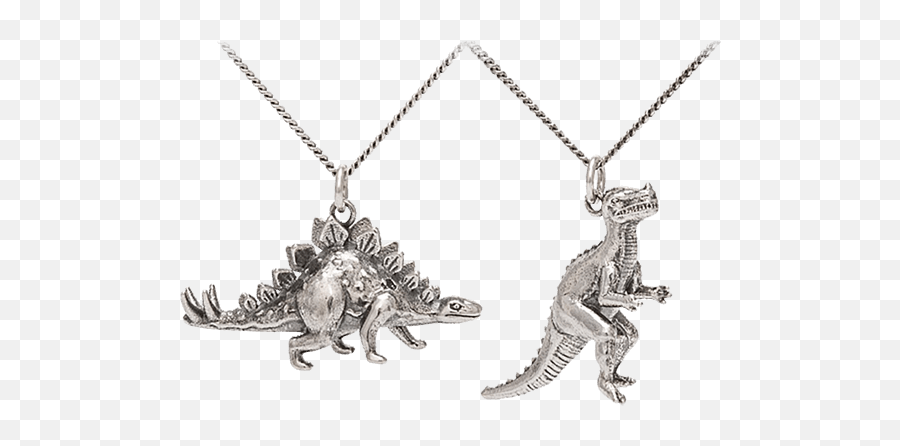 Firefly - Dino Duo Sterling Silver Necklace Pair Locket Png,Necklace Transparent