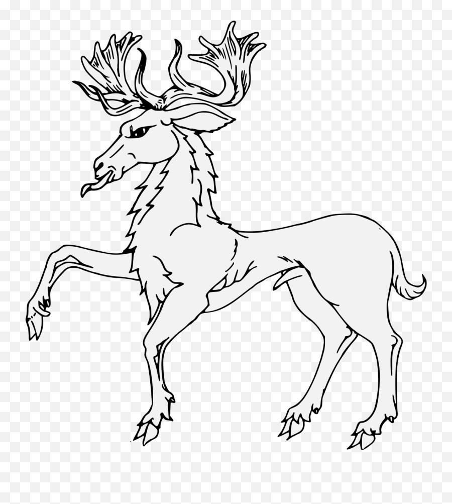 Elk - Traceable Heraldic Art Heraldic Elk Png,Elk Png