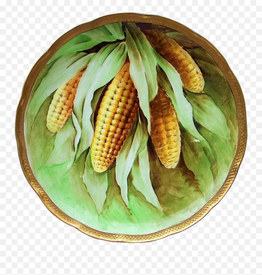 Attractive Vintage Ginori Italy 1900u0027s Corn Stalk 9 - 38 Corn Kernels Png,Corn Stalk Png