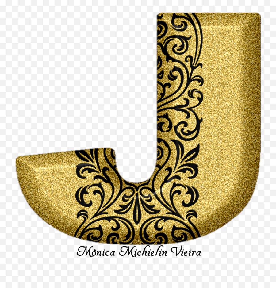 Monica Michielin Alfabetos Alfabeto Glitter Dourado Com - Alfabeto Dourado Glitter Png,Ornamentos Png