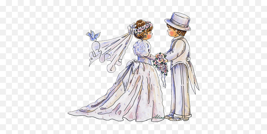Touching Hearts Wedding - Png Bride And Groom Gifs,Wedding Png