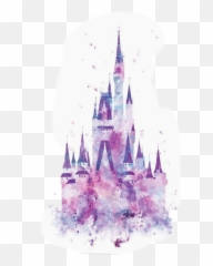 Download Watercolor Disney Castle Silhouette Png - Print