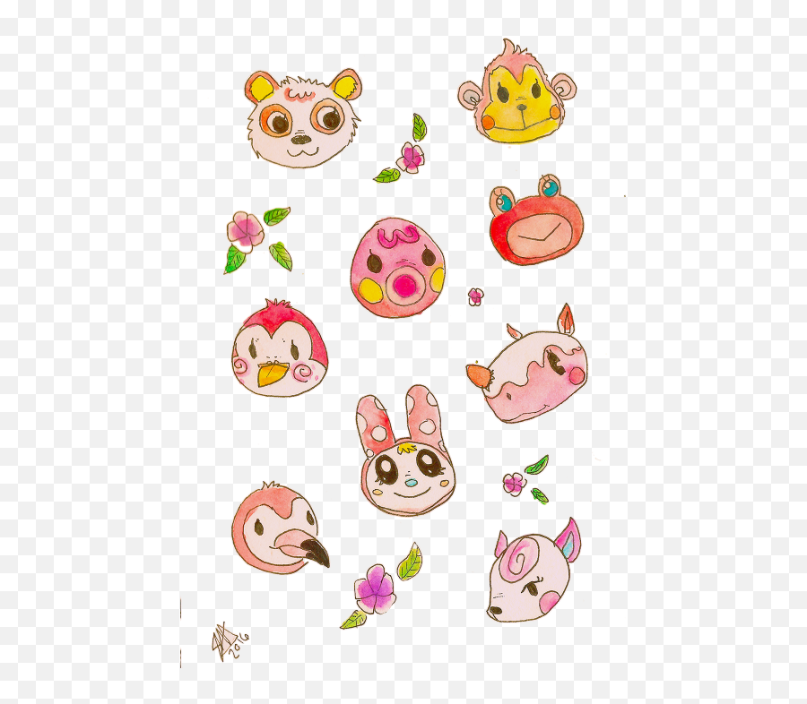 Some Transparent Pink And Blue Animal - Animal Crossing Sticker Png,Animal Crossing Transparent