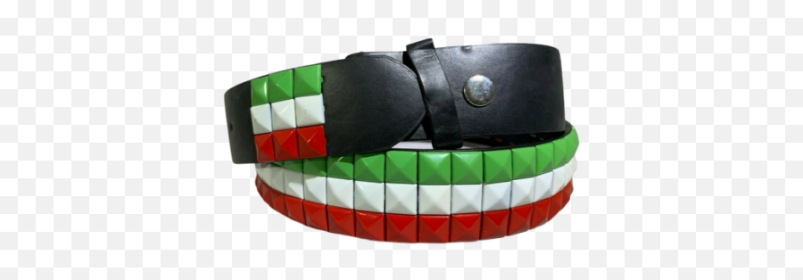 Unisex Men Women 3 - Row Metal Pyramid Studded Leather Belt Country Flag Colors Italy Flag Colors S Solid Png,Italy Flag Png