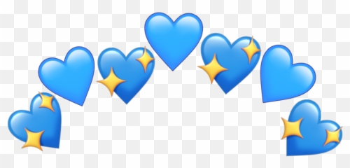Blue Heart Emoji Crown - 2yamahacom Png