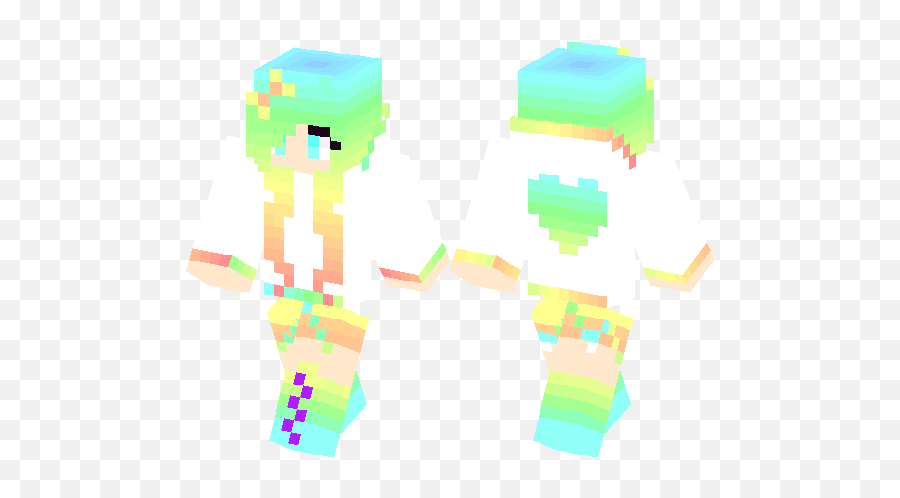 Minecraft Heart - Minecraft Blue Bear Skin Girl Transparent Minecraft Png,Minecraft Heart Png