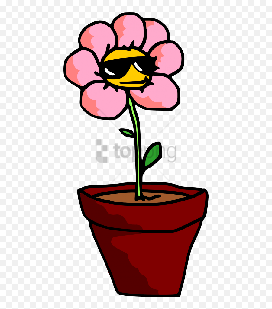 Free Png Plants With Sunglasses Cartoon - Potted Plant Cartoon Png,Cartoon Sunglasses Png