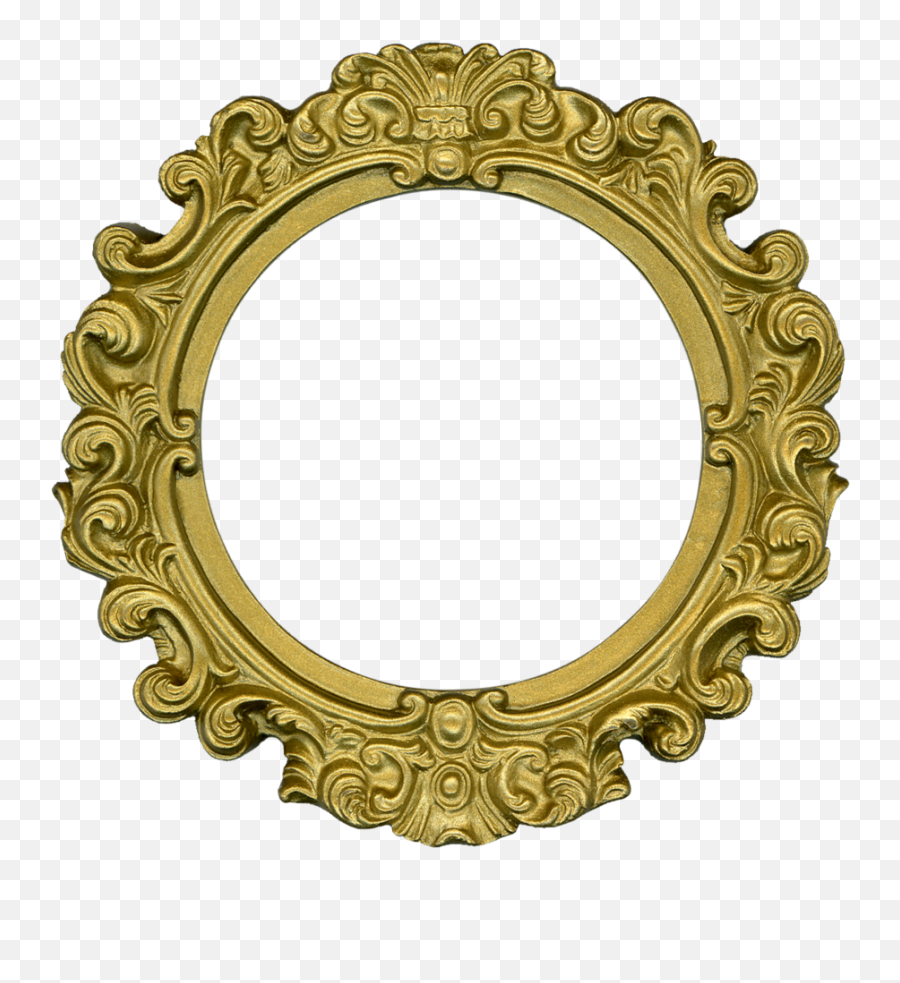 Gold Transparent Png Round Photo Frame - Round Vintage Picture Frame,Golden Frame Png
