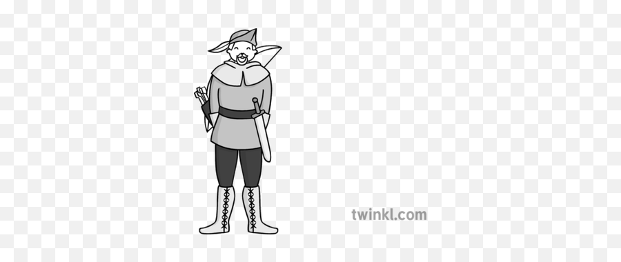 Robin Hood Blanco Y Negro Illustration - Twinkl Fictional Character Png,Robin Hood Icon
