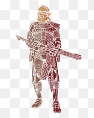 Stormtrooper Samurai - Star Wars Art Red Brown Greeting Card Png