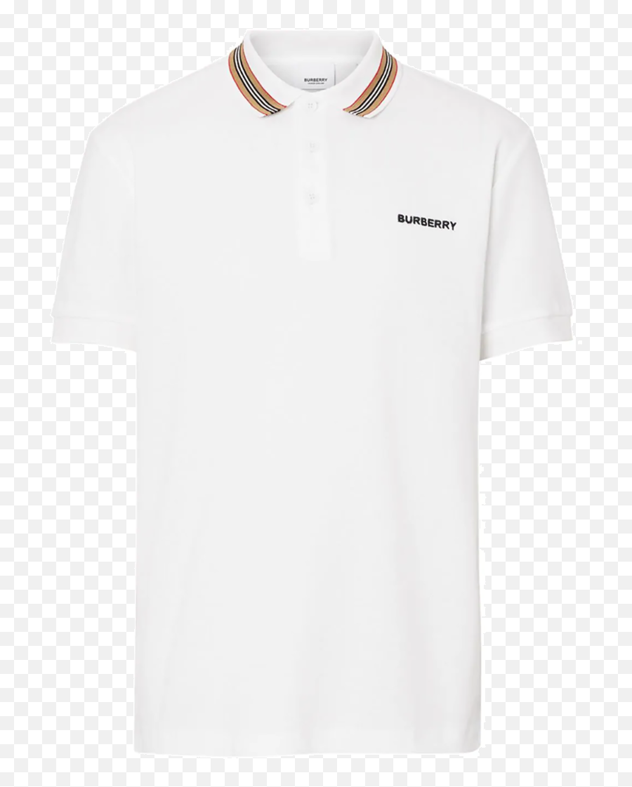 Burberry Icon - Strip Cotton White Polo Shirt Short Sleeve Png,Dolce And Gabbana Icon T Shirts