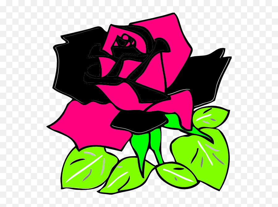 Pink And Black Rose Clip Art - Vector Clip Art Rose Clip Art Png,Black Rose Png