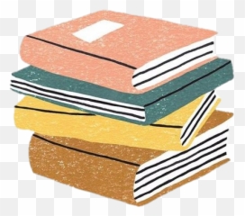 Study Books Read Pink Green Yellow Art Drawing - Books Picsart png