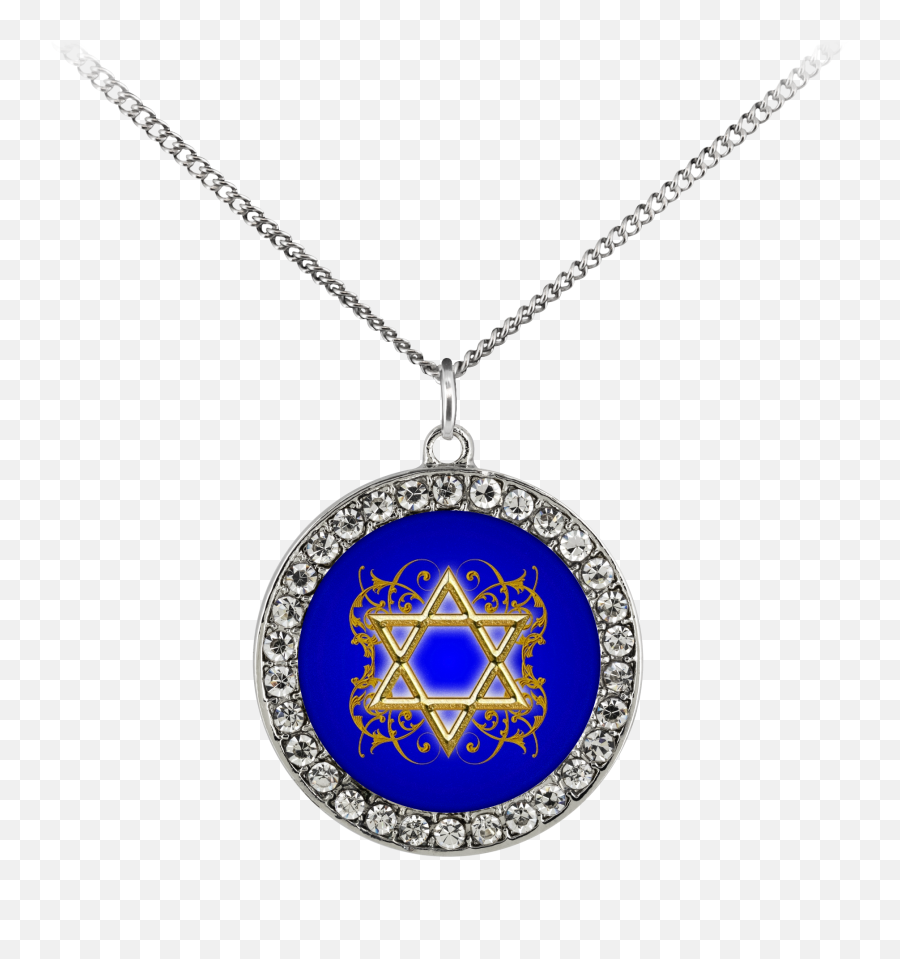 Gold Star Of David Czech Crystal Coin Necklace Stars - Toothless And Light Fury Necklace Png,Star Of David Png